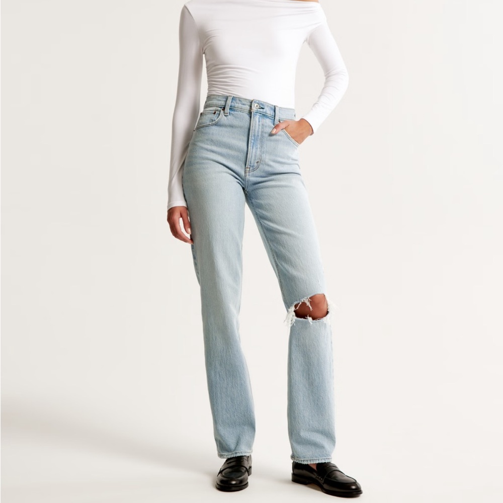 90s high rise straight jeans abercrombie